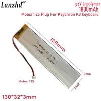 ราคา ชิ้น 1-20 3032130 แบตเตอรี่ลิเธียมโพลิเมอร์ 3.7V 1800mAh สำหรับเซลล์ Keychron K3 ไฟ LED คีย์บอร์ดบลู (46001256191)
