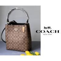 ราคา Coachแท้ Town Bucket Bag ลาย C signature รุ่น 91512 (สีน้ำตาล) by Fullteni (21907006992)