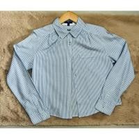 ราคา GAP เสื้อเชิ้ต ครอป สีขาว น้ำเงิน ลายทาง (29977209342)