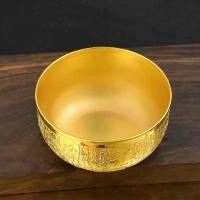 ราคา ❤❤❤ Jin Baifu Golden Tableware ตะเกียบเครื่องประดับช้อนชุดสามชิ้นของขวัญ Gold Tableware Gold-Plated ตะเกียบสีเหลืองชามสีทอง ✨26.6.26 (56762832898)