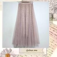 ราคา กระโปรงผ้ามุ้งสีชมพูoldrose (25354597454)