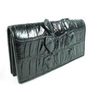 ราคา กระเป๋าNew Black Real Crocodile Alligator Tail leather Skin Unisex Long Bifold Clutch Wallet Handcrafted Free shipping (3746443789)