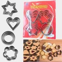 ราคา พิมพ์แสตนเลส กดคุกกี้ เซท 4แบบ Cookie Cutters รวมลาย ตัวปั๊ม หัวใจ ดอกไม้ ดาว วงกลม พิมพ์กดคุกกี้ (42407182443)