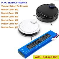 ราคา Cameron Sino 2600mAh/3400mAh แบตเตอรี่สูญญากาศสําหรับ Ecovacs Deebot Ozmo 900,901,905,930,937,920,DG36,DG70 (53262816857)