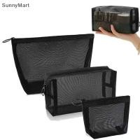 ราคา [SUN} Mesh Clear Cosmetic Bags Small Large Bla Makeup Bag Portable Travel Toiletry Organizer Case Lipsti Storage Pouch (53163584270)
