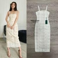 ราคา เดรสสายเดี่ยวผ้าลูกไม้ เดรสสีขาวลูกไม้ เดรสลูกไม้ (21972062032)