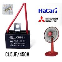 ราคา คาปาซิเตอร์พัดลม 1.5uf/450v ฮาตาริ มิตซู cap อะไหล่พัดลมHATARI capacitorพัดลม 12",14",16" hatari แคปรัน (11854174875)