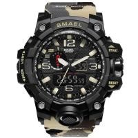 ราคา ❤ SMAEL Brand Dual Time Camouflage Digital LED Wristwatch 50M Waterproof Sport Watch น (44457464140)