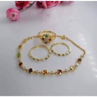 ราคา สร้อยข้อมือนพเก้า เพชรแท้พลอยแท้ทองเค (44710528859)