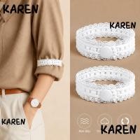 ราคา KARENGOODS 2 ชิ้นเสื้อผู้ถือ,ยืดหยุ่นปรับสั้นความยาวแขน,ลูกไม้สีทึบ Punch-free ยืด Cuff Fasteners (53165283934)