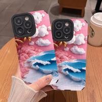 ราคา ((เคสโทรศัพท์หนังเทียม) ภาพวาดสีน้ํามัน Wave 17 17AIR เหมาะสําหรับ Apple 17ProMax 17PRO เคสป้องกัน 16PROMAX Soft Case (49013521536)