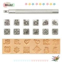 ราคา เบลล์ซ์ หนังหัตถกรรมแสตมป์,12รูปแบบโลหะหนังปั๊มเครื่องมือ,เครื่องมือหนัง10มม เงินถังหญ้ารูปร่างแสตมป์เครื่องมือหนังหัตถกรรม (52064203998)