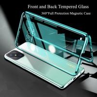 ราคา โลหะแม่เหล็กเคสโทรศัพท์สำหรับ OPPO Realme 5 5i 5Pro C3 เคสกระจกสองด้านสำหรับ OPPO A53 A7 A5S A12 A31 F9 Reno 2F เคสโลหะ (6262278052)