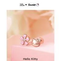 ราคา Tide color painting x Sanrio Hello Kitty summer sterling silver earrings female niche design high-end earrings pierced (13295918328)