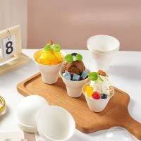 ราคา 25ชิ้นทิ้งถ้วยไอศครีมขนมเค้กถ้วยกระดาษไสน้ําแข็งโยเกิร์ตชามอาหารเกรดทีรามิสุขนมเยื่อกระดาษถ้วย (56063376932)