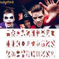 ราคา ISITAFTK 30PCS ฮาโลวีนแผลสติกเกอร์, Bloody น่ากลัว Tattoo สติกเกอร์, Bloodstain DIY ที่สมจริงกันน้ําชั่วคราว Tattoo ฮาโลวีน (53513666562)
