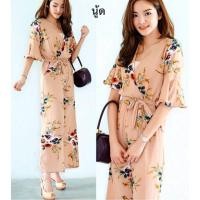 ราคา จั๊มสูทขายาวไขว้หน้าพิมพ์ลายสวย (718429971)