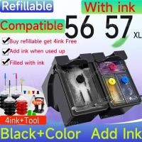 ราคา ใช้งานร่วมกับ HP 56 57 หมึก HP56XL HP57XL ตลับหมึกรีฟิลสําหรับ HP4255 5652 HP6656 5608 7150 7155 (47363370502)