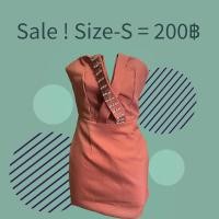ราคา เดรสเกาะอก แหวกอก สีส้ม (19031570633)