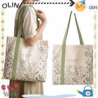 ราคา กระเป๋าโท้ทผ้าแคนวาส โอลินี กระเป๋าถือสะพายไหล่ผ้าแคนวาสผ้าฝ้ายน้ําหนักเบาทนทานสีเขียวเดซี่พิมพ์กระเป๋าเดินทางปิคนิค (56263966039)