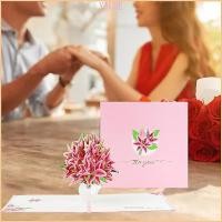 ราคา YECHE Rose Lily ดอกไม้ 3D สําหรับ Pop Up Rose Lily ดอกไม้การ์ดอวยพรการ์ดวันวาเลนไทน์พร้อมซองจดหมายสําหรับวันเกิด (52813970370)
