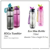 ราคา Tupperware Slim Eco Bottle/H2go พร้อมหลอด 1.5L/1L/750ml/550ml/500ml/310ml(1pc) (50207795580)