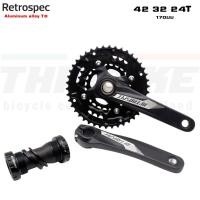 ราคา ชุดขาจานจักรยานเสือภูเขา RETROSPEC 24-32-42T ชุดจานจักรยาน แถมฟรีกะโหลกกลวง (4717173967)