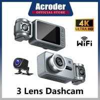 ราคา Acroder Dashcam Car WiFi 4K HD 3 Channel Display Night Vision G-sensor 24H Monitoring (2") (45964539434)