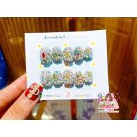 ราคา เล็บปลอมสำเร็จรูปสีเจลแท้100%ขนาดสั้นพิเศษ แต่งเพชรทุกเล็บงานอลังมากฟรีกาวตะไบ (4949134914)