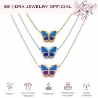 ราคา SEODRA • สร้อยคอผีเสื้อ Fiona • New VCA 2 ด้าน Titanium Anti-Rust Butterfly Necklace Model (44715228517)