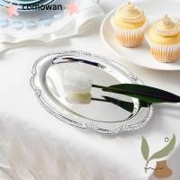 ราคา COMOWAN จานขนม, ถาดเงินเงินเงินลายนูน, ที่เก็บเครื่องประดับรูปไข่วินเทจขนมหวาน (51158831894)
