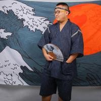 ราคา ❤ ญี่ปุ่นซามูไรกิโมโนชุดฤดูร้อนญี่ปุ่นแบบดั้งเดิมคอวี Jinbei ชุดนอนสปาซาวน่าเสื้อคลุมอาบน้ำชุดน (42255967940)