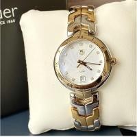 ราคา kept unused TAG Heuer Link Guilloche Steel 18k Gold Diamond Silver Dial Quartz Watch WAT1350 (5957476426)