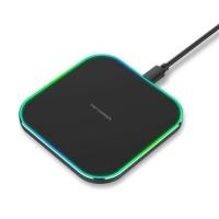 ราคา Wireless Charger 15W พร้อมไฟ Ultra-Thin Fast CHARGING ฐานอลูมิเนียมสแควร์ Wireless Charger โทรศัพท์มือถือ Wireless Charger เหมาะสําหรับ IOS Series Wireless Fast CHARGING Board, เหมาะสําหรับ Samsung Ga