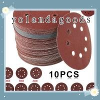 ราคา Yola กระดาษทรายขัดเงา ทรงกลม 8 รู สีแดง 5 นิ้ว แบบเปลี่ยน สําหรับขัดไม้ 10 ชิ้น (15348860673)