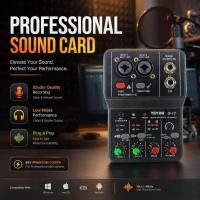 ราคา การ์ดเสียง Teyun USB Mini Audio Interface Portable 2 Way Driver - Q12 (46712123534)