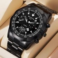 ราคา WLISTH Wlissth 6216 Octagon Chronograph Mens Quartz นาฬิกาข้อมือสําหรับผู้ชาย Tachymeter Dial 14mm Wide Steel Band 30m กันน้ํา (46264739292)