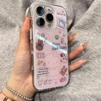 ราคา 2026 สินค้าใหม่น่ารักหมวก kt Cat เหมาะสําหรับ iphone16promax เคสโทรศัพท์ 15/17Pro Apple 13 สองชั้น 14plus (51065310862)