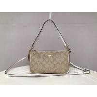 ราคา [ส่งต่อ] Coach Messico Top Handle Pouch In Signature Coated Canvas (17294591658)