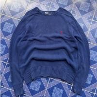 ราคา Polo Ralph Lauren มือสอง ไหมพรมสีน้ำเงินม้าแดง✨ (49859378969)