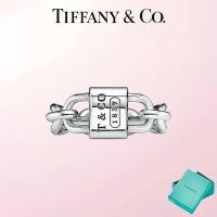 ราคา Tiffany Luxury Casual Jewelry Accessories (รวมกล่องบรรจุภัณฑ์) - High-qlity Luxury Double-lock ring เงินแท้ (45014543389)