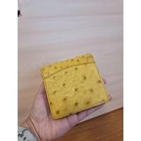 ราคา iii​ sanpo​ Ostrich leather wallet กระเป๋าตังค์ใบสั้นหนังนกกระจอกเทศ (27907815369)