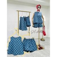 ราคา “Scott denim set“เซตขาสั้นผ้ายีนผ้าสกีนลายสก๊อต ดีเทลแขนกุดแบบสวมหัวมาคู่กับกางเกงขาสั้นเอวยางยืด (29669980617)