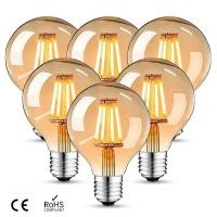 ราคา E27 Retro Edison LED Filament Bulb Lamp G80 Dimmable 220V Light Bulb 4W 8W Amber Glass Bulb Vintage Candle Light Home De (29913690100)
