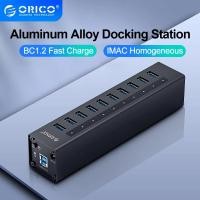 ราคา ORICO A3H10 Aluminum High Speed 10 Ports USB 3.0 HUB with Power Adapter for Laptops(Black) (41824941022)