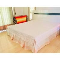 ราคา ผ้าปูที่นอน หรือผ้าคลุมเตียง (กระโปรงเตียง) (แบบหนา) ขนาด 5ฟุต สีส้มโอรสทูโทน มีชายระบาย 2 ชั้น (27628931866)