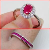 ราคา แหวนทับทิม(พลอยชาตั้ม) หุ้มทองคำขาวแท้ 18k (10400073105)