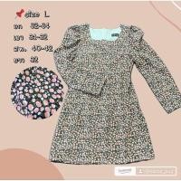 ราคา #ส่งต่อเดรสผ้าลูกฟูกแขนยาวสีชมพู (28335966532)