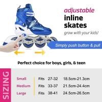 ราคา ( ฟรีกระเป๋า ) เด็กอินไลน์สเก็ต Roller Skate รองเท้า Hand Carry Bag Budak Kasut Roda Outdoor (48865096375)
