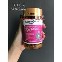 ราคา Healthy Care Grape Seed 58,000 mg 200 Capsules เกร็ปซี๊ดจากออสเตรเลีย Exp Apr 28 (1567984826)